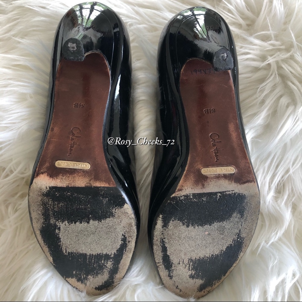 COLE HAAN Black Patent Leather Peep Toe Pumps - Picture 7 of 8